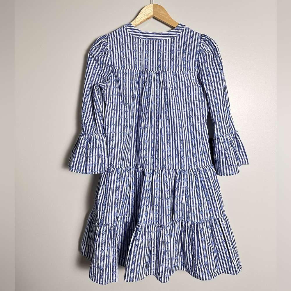 POMANDER PLACE
Blue Stripe Floral Embroidered Lanie Dress - Picture 6 of 10
